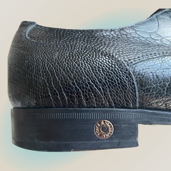 Dolce & Gabbana Pointy Toe Oxford Black Croc Leather Tie Shoes Mens 8.5 US Italy - Picture 10 of 13